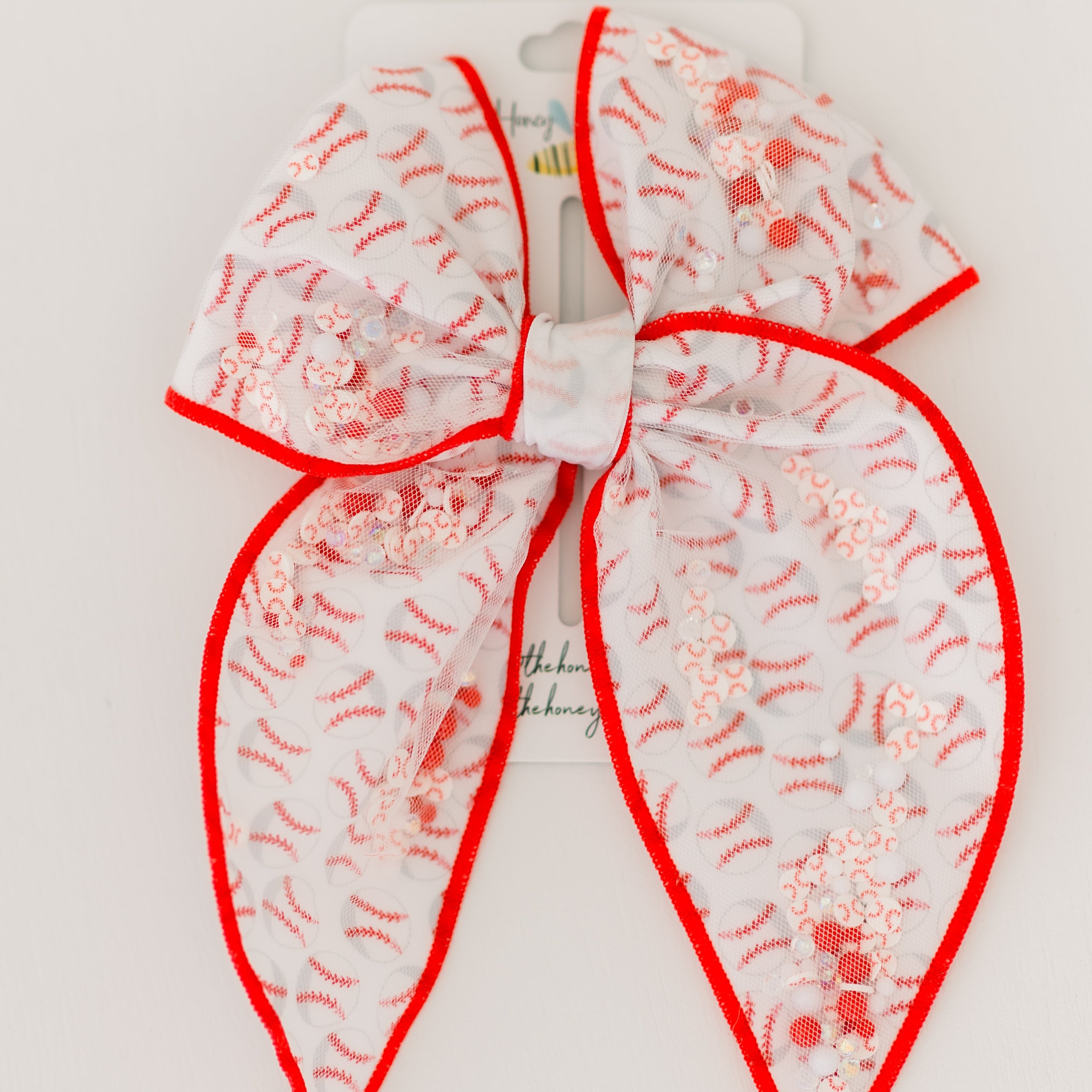Baseball Confetti Bow