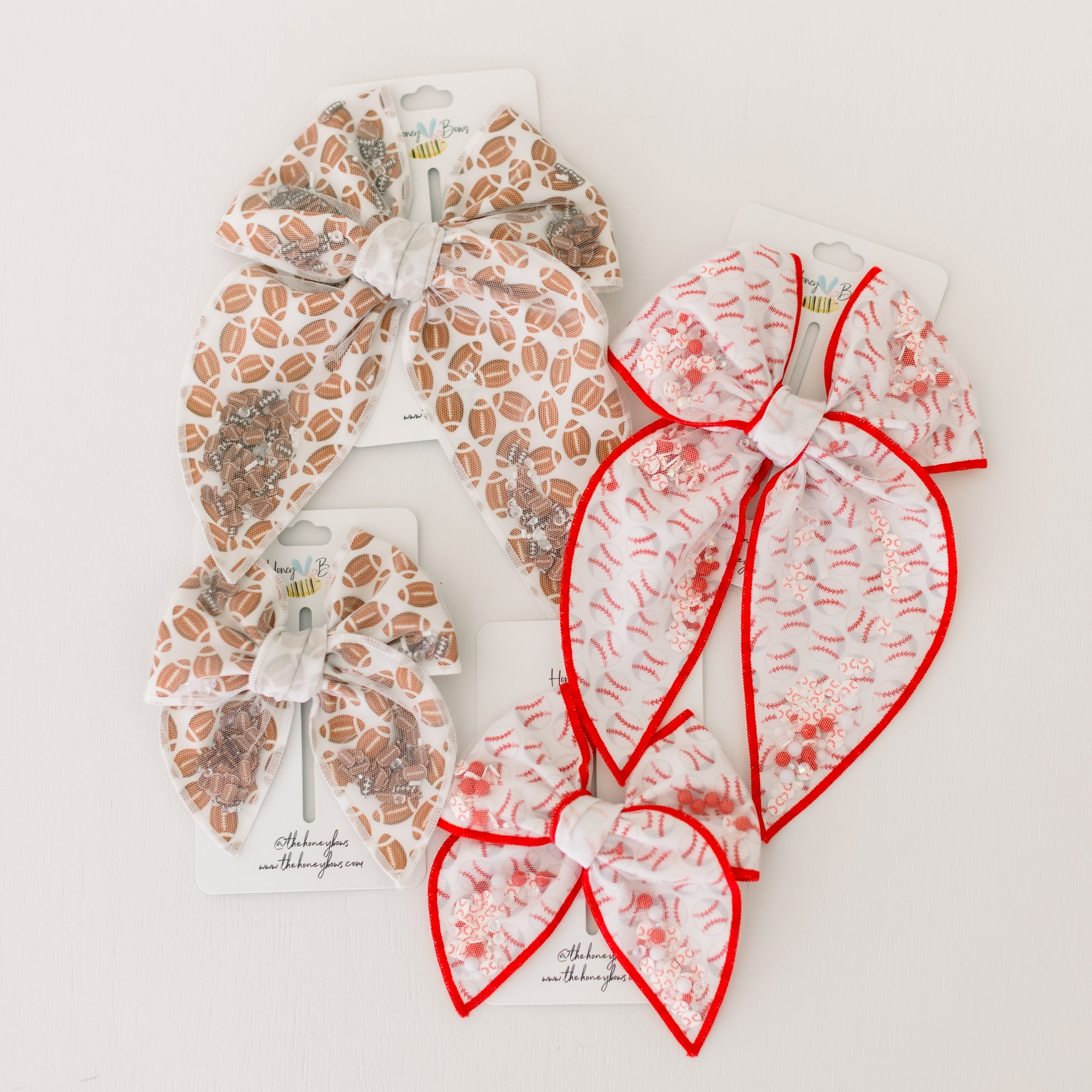 Baseball Confetti Bow