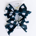 Black and White Plaid Bow