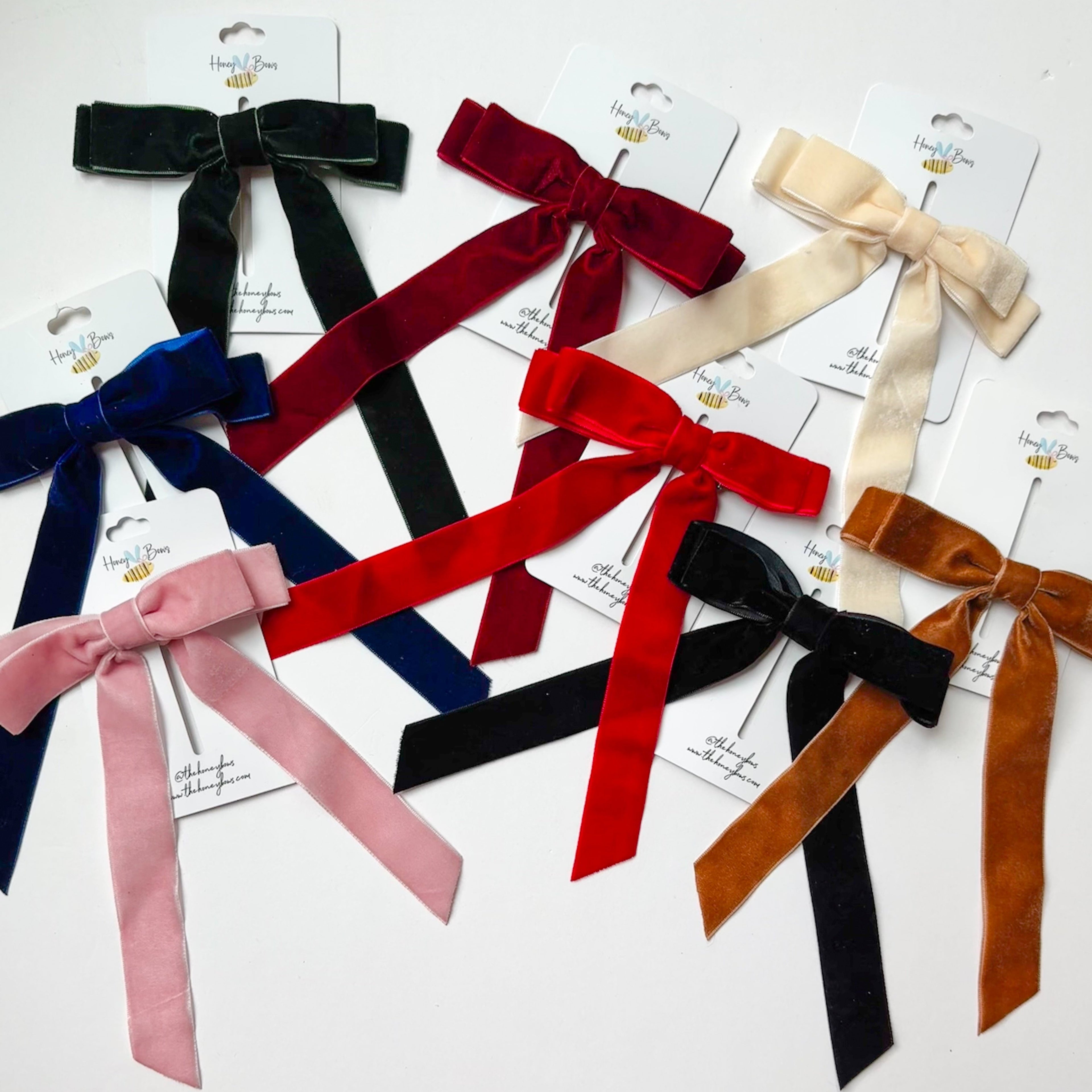 Velvet Long Ribbon Bow