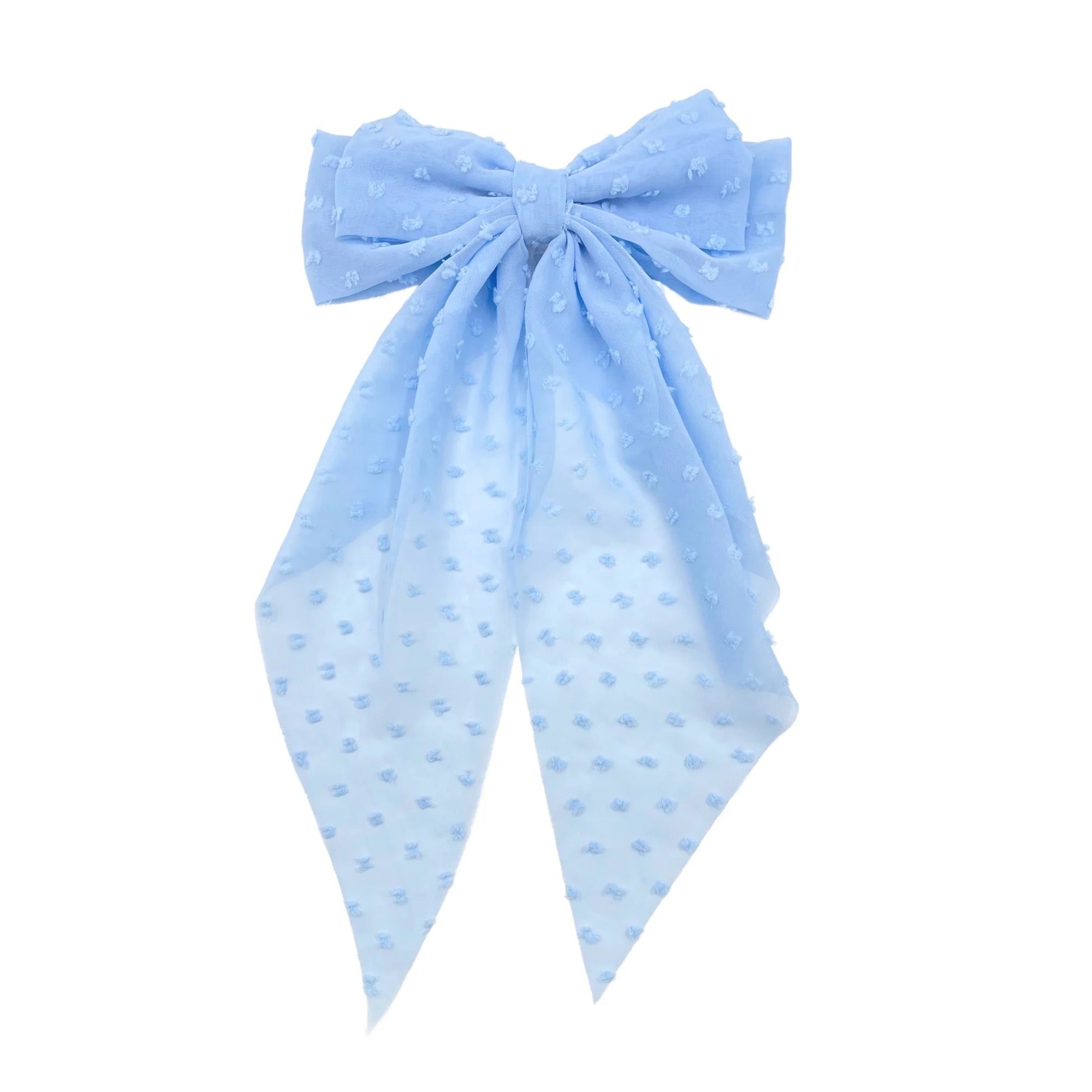 Frayed Dot Tapered XL Hair Bow w/Clip
