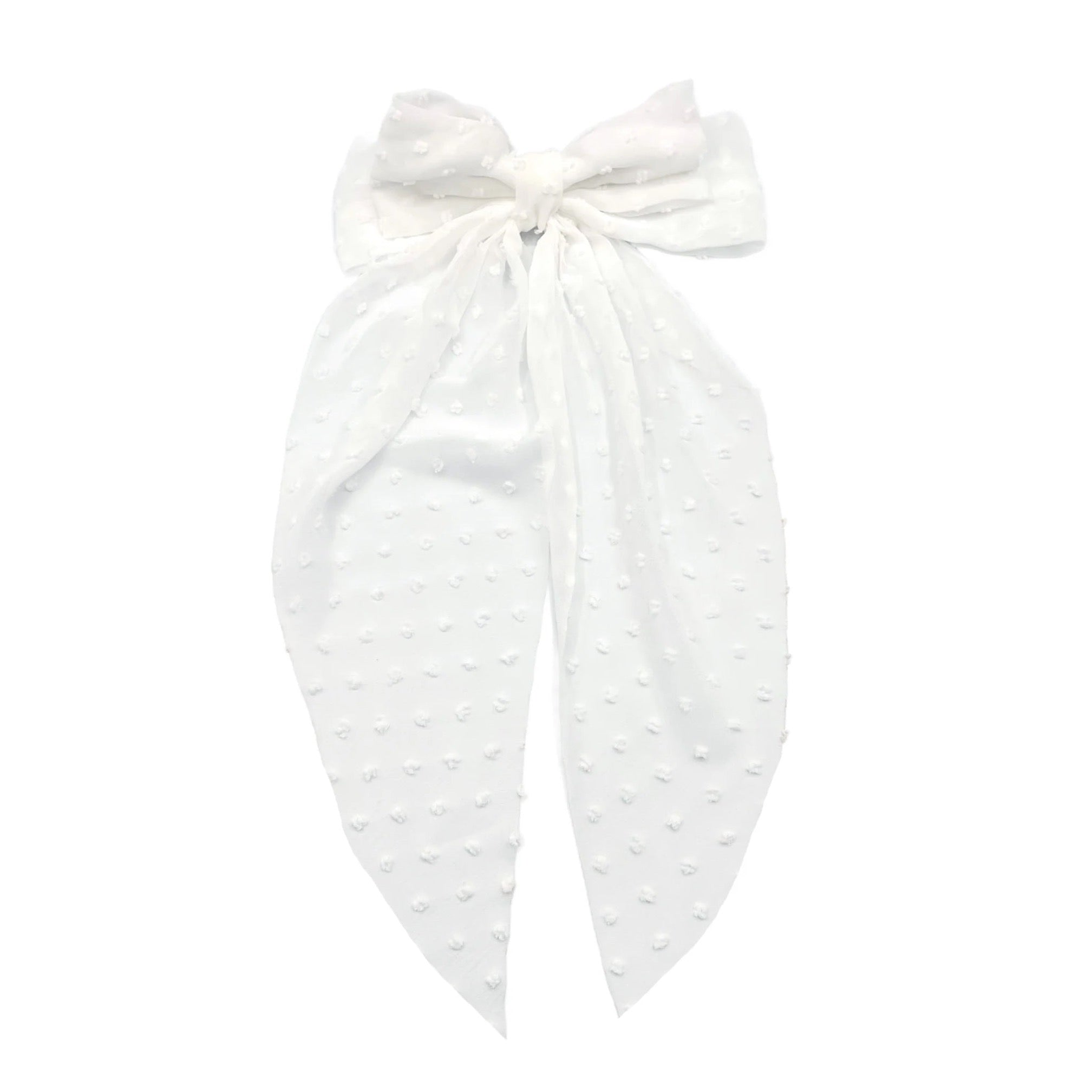 Frayed Dot Tapered XL Hair Bow w/Clip