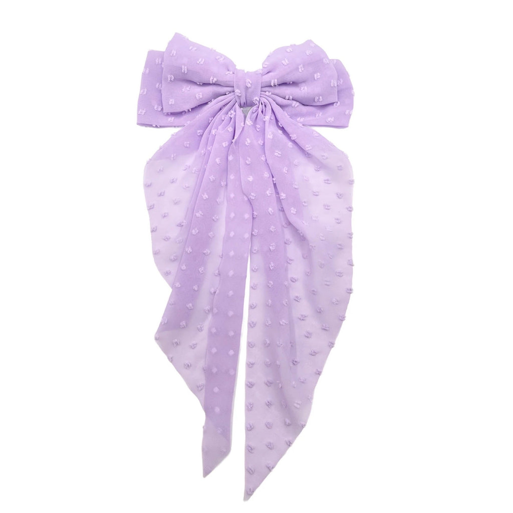 Frayed Dot Tapered XL Hair Bow w/Clip
