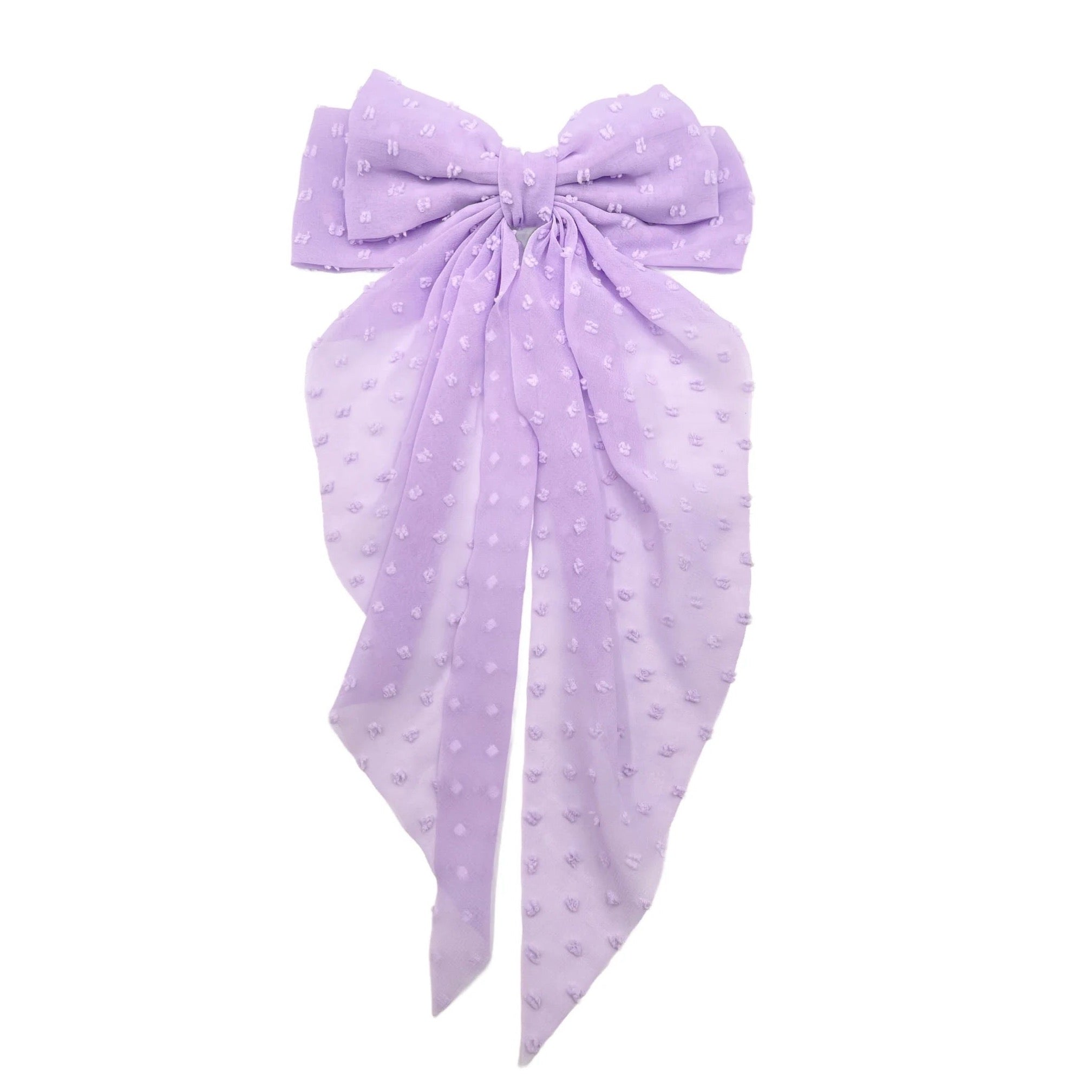 Frayed Dot Tapered XL Hair Bow w/Clip