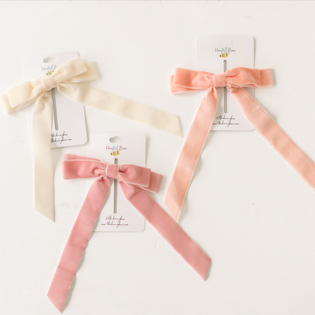 Velvet Long Ribbon Bow